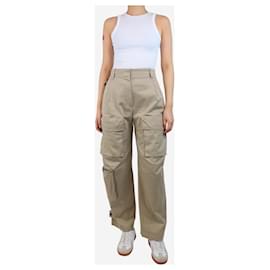 Brunello Cucinelli-Beige pleated cargo trousers - size UK 8-Other
