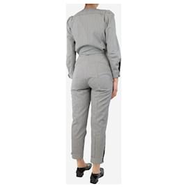 Autre Marque-Black and white structured pinstripe jumpsuit - size UK 8-Black