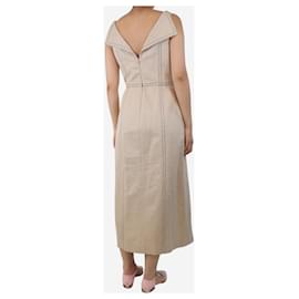 Autre Marque-Neutral sleeveless canvas contrast-stitched maxi dress - size UK 12-Other