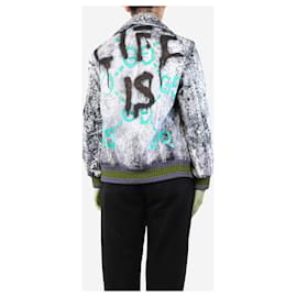 Gucci-Ghost graffiti bomber jacket - size UK 8-Grey