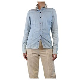 Chloé Blaue Denim-Bluse mit Rüschenschnitt - UK 10 Blau