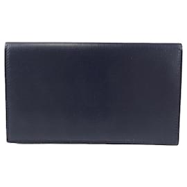 Valextra-Valextra Navy Long Bill Wallet-Navy blue