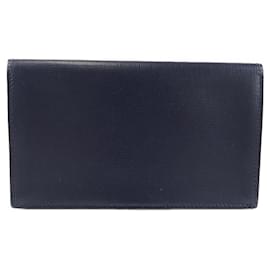 Valextra-Valextra Navy Long Bill Wallet-Navy blue