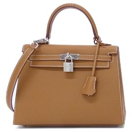 Hermès-Sac à main Hermes Kelly 25 cm-Doré