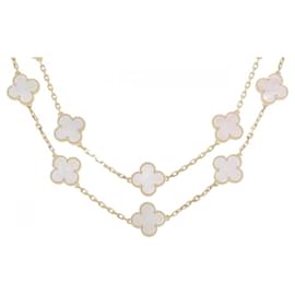 Van Cleef & Arpels-Van Cleef & Arpels Vintage Alhambra 20 Motif Necklace-Yellow