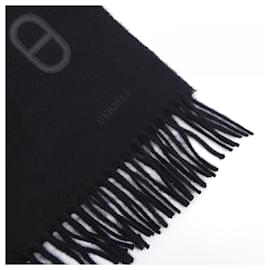 Hermès-Hermes Black Cashmere Stole-Black