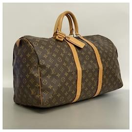 Louis Vuitton-Bolsa Boston Keepall 50 Monograma Louis Vuitton-Marrom