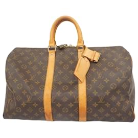 Louis Vuitton-Bolsa Boston Monogram Keepall 45 da Louis Vuitton-Marrom