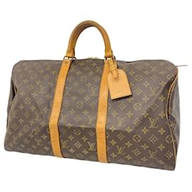 Louis Vuitton-Bolsa Boston Keepall 50 Monograma Louis Vuitton-Marrom