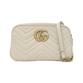 Gucci-Gucci GG Marmont 447632 DTD1T Shoulder Bag-White,Cream