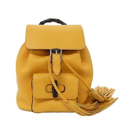 Gucci-Gucci 387149 Yellow Backpack-Yellow