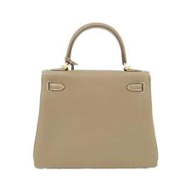 Hermès-Sac à main Hermes Kelly en gris Etoupe-Taupe