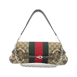 Gucci-Gucci GG Canvas Shoulder Bag-Brown,Beige