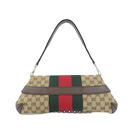 Gucci-Gucci GG Canvas Shoulder Bag-Brown,Beige