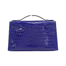 Hermès-Hermes Pochette Kelly Handbag-Blue