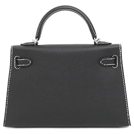 Hermès-Sac à main Hermes Mini Kelly 2-Noir