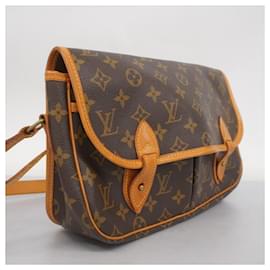 Louis Vuitton-Bolsa de Ombro Gibessier MM Monograma Louis Vuitton-Marrom