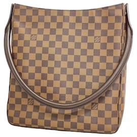 Louis Vuitton-Bolsa de Ombro Louis Vuitton Damier Looping GM-Damier ebene