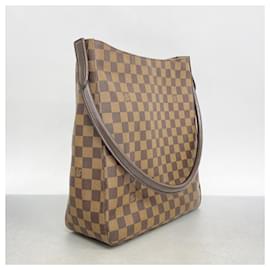Louis Vuitton-Bolsa de Ombro Louis Vuitton Damier Looping GM-Damier ebene