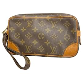 Louis Vuitton-Louis Vuitton Monogram Marly Dragonne PM Clutch Bag-Brown