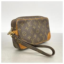 Louis Vuitton-Louis Vuitton Monogram Marly Dragonne PM Clutch Bag-Brown