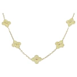 Van Cleef & Arpels-Van Cleef & Arpels Vintage Alhambra 20 Motif Necklace-Golden