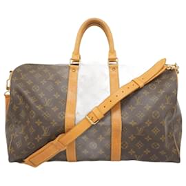Louis Vuitton-Bolsa Boston Monogram Keepall Bandoulière 45 da Louis Vuitton-Marrom