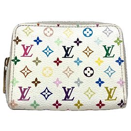 Louis Vuitton Monogram Multicolor Coin Purse White Multiple colors