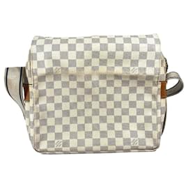 Louis Vuitton-Bolsa de Ombro Louis Vuitton Damier Azur Naviglio-Branco