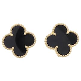Van Cleef & Arpels-Van Cleef & Arpels Vintage Alhambra Stud Earrings-Golden