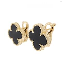 Van Cleef & Arpels-Van Cleef & Arpels Vintage Alhambra Stud Earrings-Golden