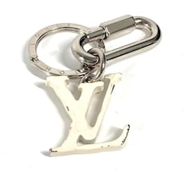 Louis Vuitton-Louis Vuitton MP2290 LV Logo Carabiner Keychain-Silvery,White