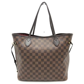 Bolsa tote Neverfull MM da Louis Vuitton Marrom Damier ebene