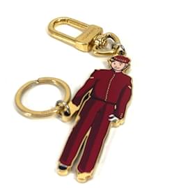 Louis Vuitton-Louis Vuitton Porto Clé Groom Bellboy Bag Charm Keychain-Red,Golden