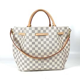 Louis Vuitton-Bolsa de Ombro Girolata Damier Azur da Louis Vuitton-Rosa,Branco