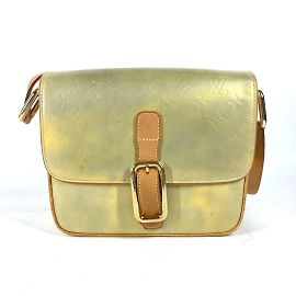 Bolsa transversal Louis Vuitton Monogram Vernis Christy GM Marrom Cinza