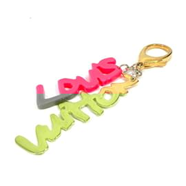 Louis Vuitton-Louis Vuitton Bijoux Sac Graffiti Bag Charm Keychain-Pink,Golden
