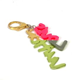 Louis Vuitton-Louis Vuitton Bijoux Sac Graffiti Bag Charm Keychain-Pink,Golden