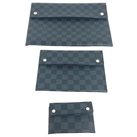 Louis Vuitton Damier Graphite Alpha Triple Pouch Bag Set Black