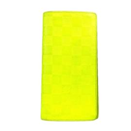 Louis Vuitton-Louis Vuitton Damier Infini Portefeuille Brazza Long Wallet-Yellow