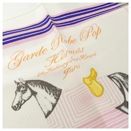 Hermès-Hermes GARDE ROBE POP Triangle Charm Scarf-White