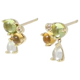 Autre Marque-Vendome Aoyama Color Stone Stud Earrings-Yellow