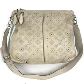Louis Vuitton-Bolsa de Ombro Louis Vuitton Monogram Mahina Selene PM-Bege