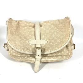 Louis Vuitton-Bolsa de Ombro Mini Saumur 30 Monograma Louis Vuitton-Bege,Outro