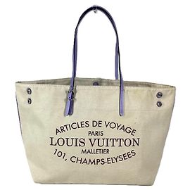 Bolsa Crossbody Cabas MM Double Zip da Coleção de Verão Louis Vuitton Bege Roxo
