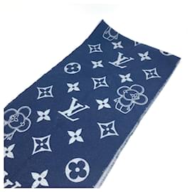 Louis Vuitton-Louis Vuitton Vivienne Dragonne Fringe Scarf-Red,Navy blue