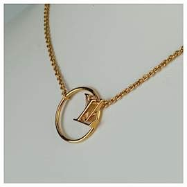 Louis Vuitton-Louis Vuitton Gold Metal Necklace-Golden