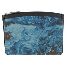 Alfred Dunhill Dunhill Duke Marble Petit Zip Folio Bleu