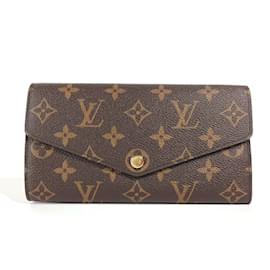 Louis Vuitton-Louis Vuitton Monogram Portefeuille Sarah NM Long Wallet-Brown,Blue