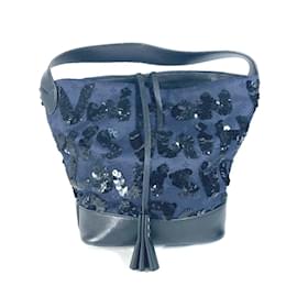 Louis Vuitton-Bolsa de Ombro Louis Vuitton Monogram Satin NN14 Sequin Spotlight GM-Preto,Azul marinho